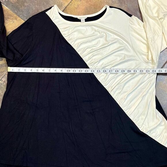 Cato Est. 1946 1/2 Black Cream Draped Sweater 22/24W - Picture 6 of 9